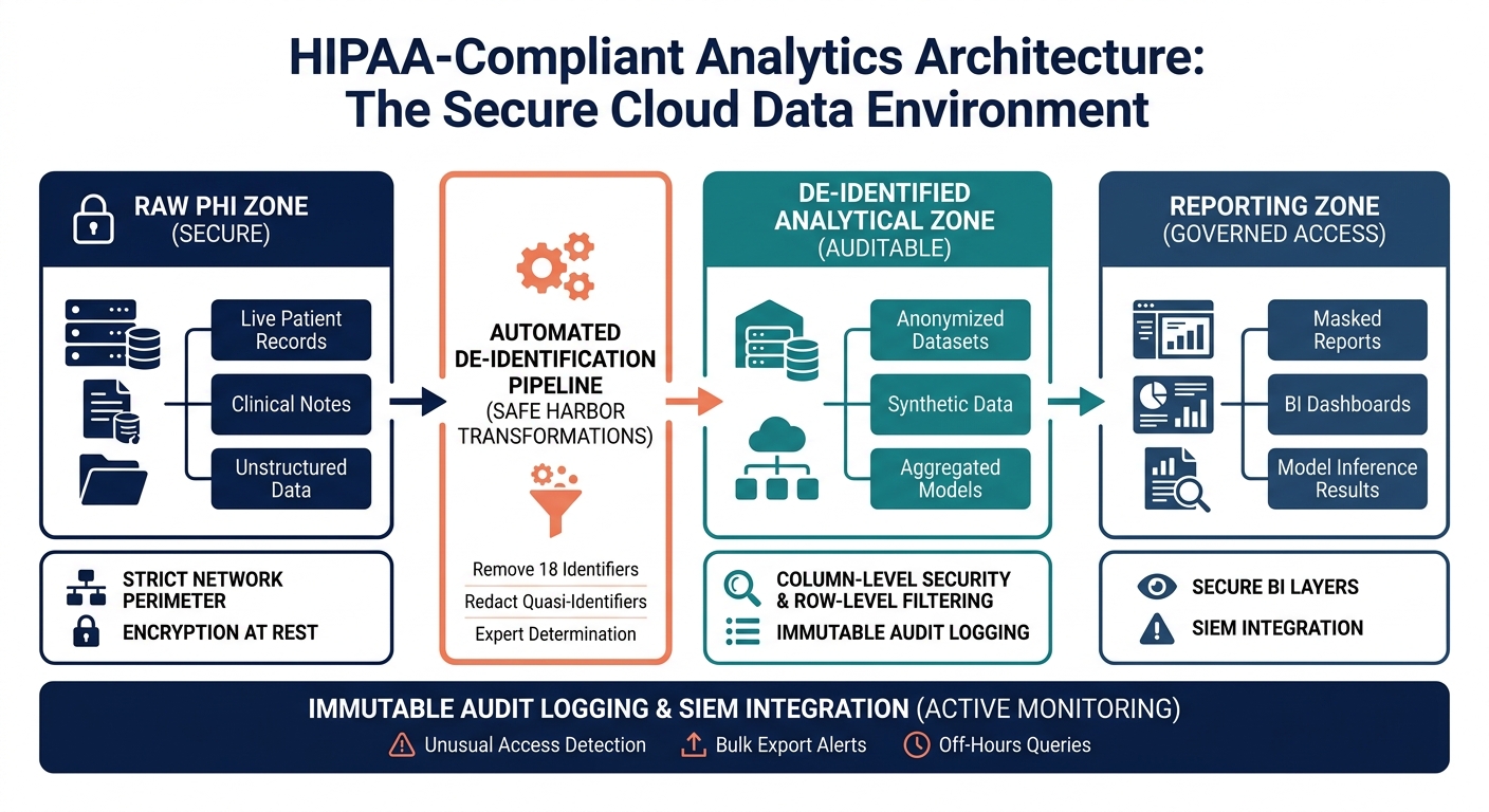 HIPAA-Compliant Analytics: Architecting Secure Cloud Data Environments for Healthcare