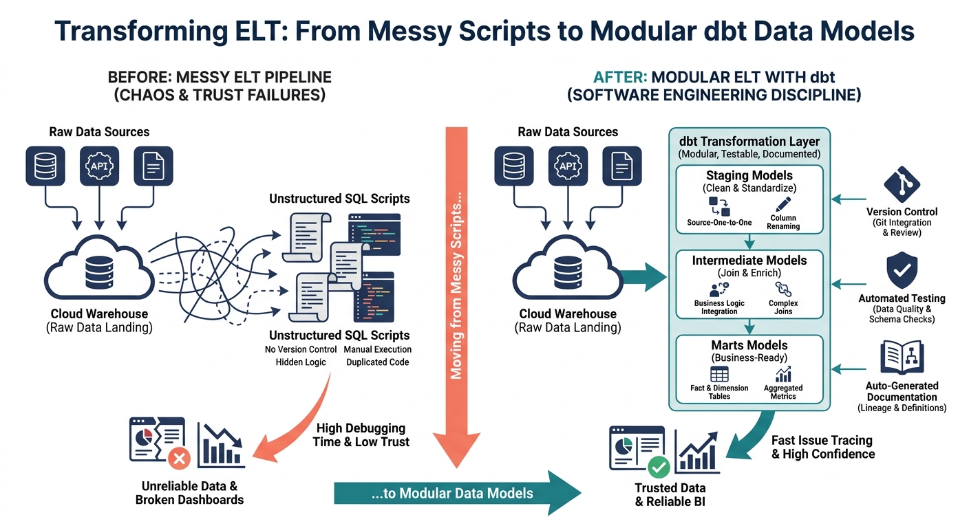 Why Your ELT Pipeline Needs dbt: Moving from Messy Scripts to Modular Data Models